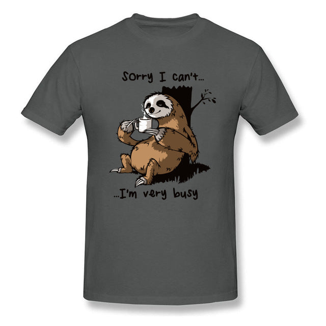 Very Busy Sloth T Shirt Men's