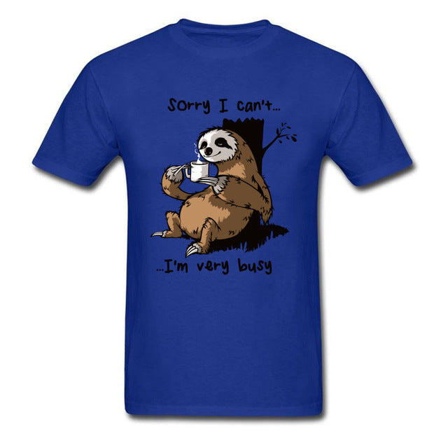 Very Busy Sloth T Shirt Men's