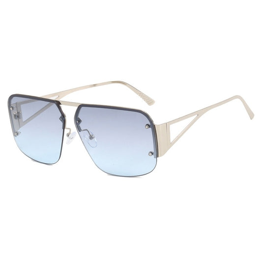 Square sunglasses, sunglasses half frame versatile sunglasses