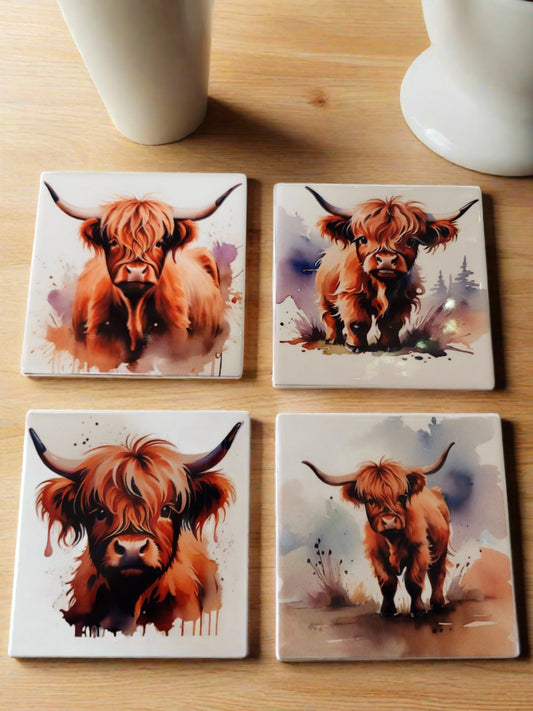 Cute Heifer 4 inch Table Coasters - ALittleDisAnDat.com
