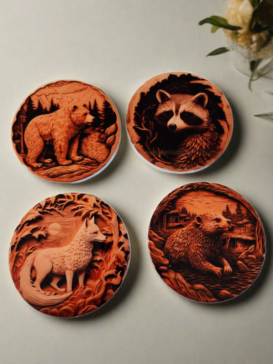 Wildlife 3in Table Coasters - ALittleDisAnDat.com