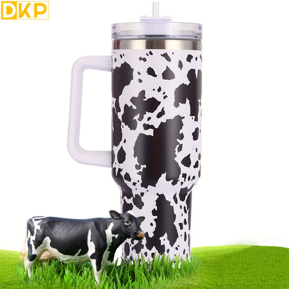 Insulated Tumbler with Handle and Straw Lid  40oz Capacity Leopard and Cow Prints Stainless Steel Perfect for Outdoor Sports Travel and Camping  Great Birthday or Christmas Gift for Men and Women