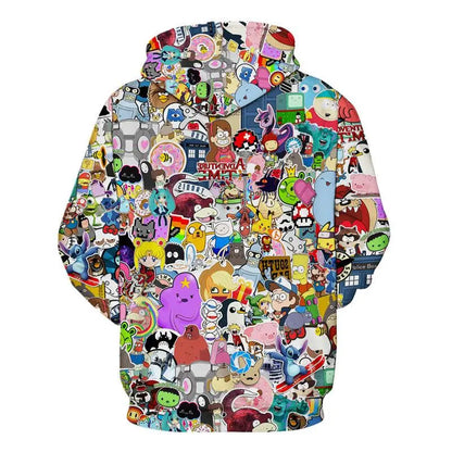 Harajuku Anime Cartoon Hoodies Kawaii 3D Hooded Sweatshirt - Image #2