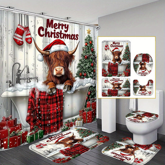 https://alittledisandat.com › products › festive-4pc-shower-curtain-mat-set-waterproof-holiday-decor1730107469896 image0