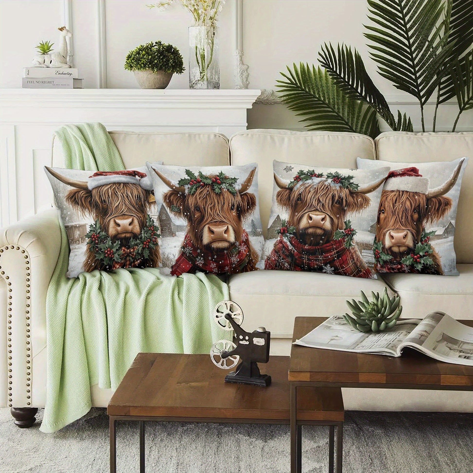 https://alittledisandat.com › products › festive-highland-cow-christmas-pillow-covers-4pack-18x181730107299696 image1