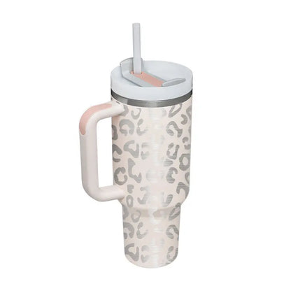 Valentines Day Gift Thermal Mug 40oz Straw Coffee Insulation Cup With Handle Portable Car Stainless Steel Water Bottle LargeCapacity Travel BPA Free Thermal Mug - Image #38