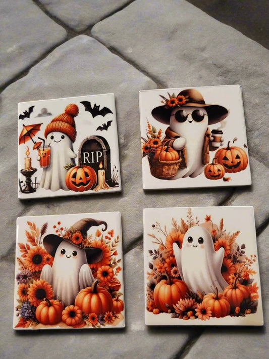 Boo scary fall time 4in Coasters - Image #2