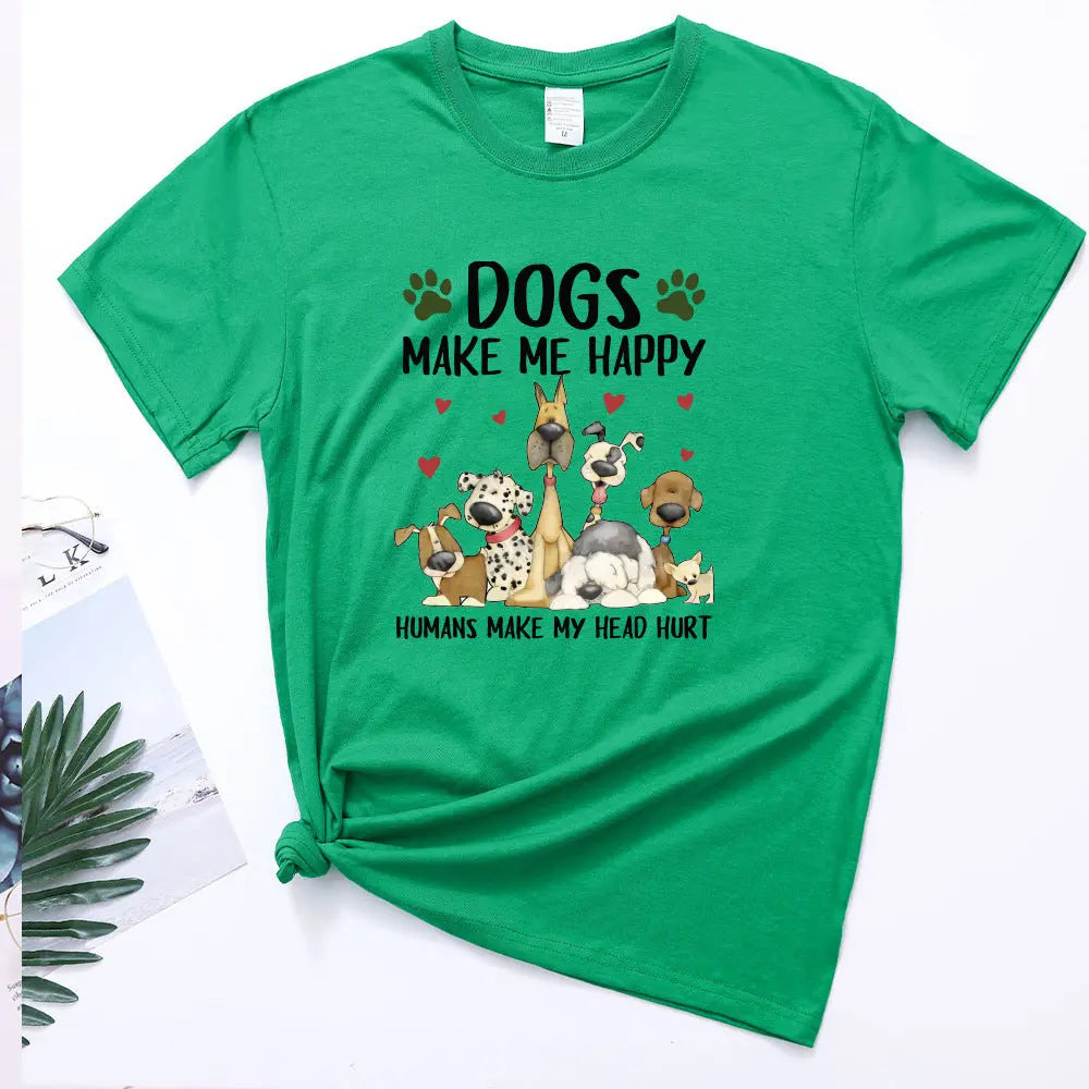 Dogs Make me happy Women's T-shirt - Image #2