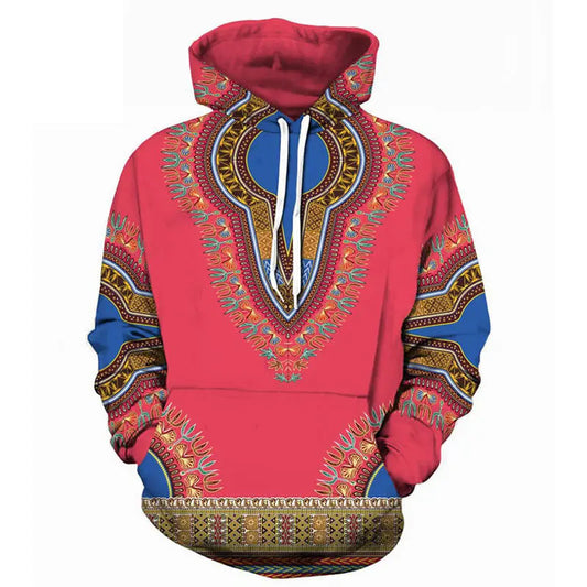 Dashiki Print Hoodie Pullover Men Casual 3D Hoodies Sweatshirts - Image #1