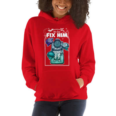 Red Women's Printed Cartoon Hoodie