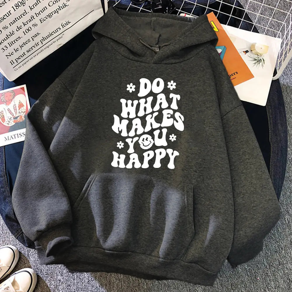 Do what makes you happy Printed Women's Hoodie's - Image #8