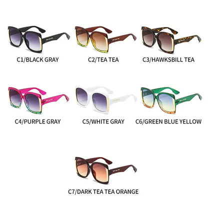 Luxury Brand Square Sunglasses For Women Retro Vintage Oversized Gradient Sun Glasses - Image #6