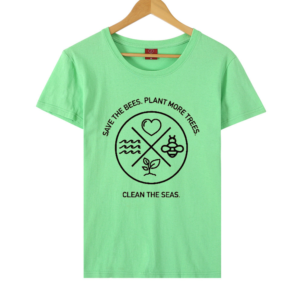 Women's Save the bee's sea's Tree's [short-sleeved T-shirts