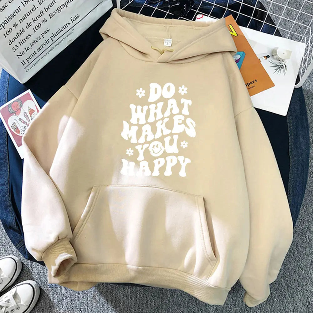 Do what makes you happy Printed Women's Hoodie's - Image #7