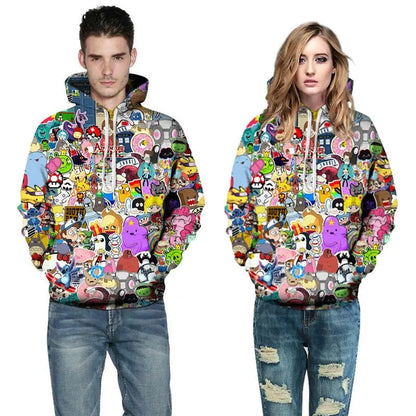 Harajuku Anime Cartoon Hoodies Kawaii 3D Hooded Sweatshirt - Image #3