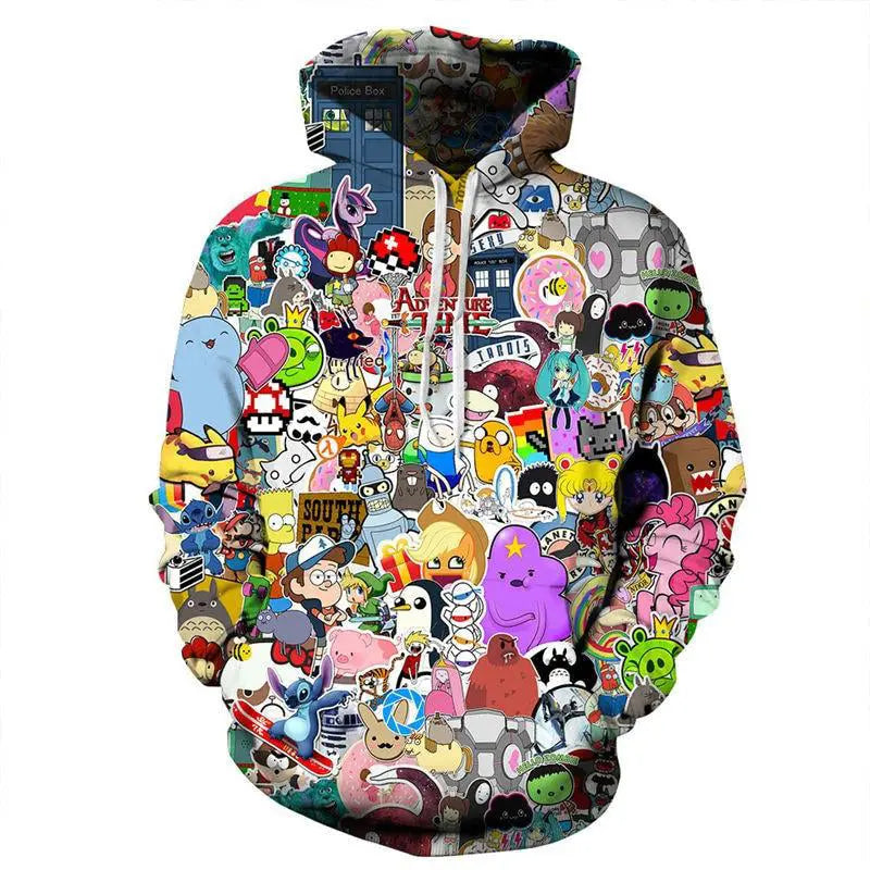 Harajuku Anime Cartoon Hoodies Kawaii 3D Hooded Sweatshirt - Image #1