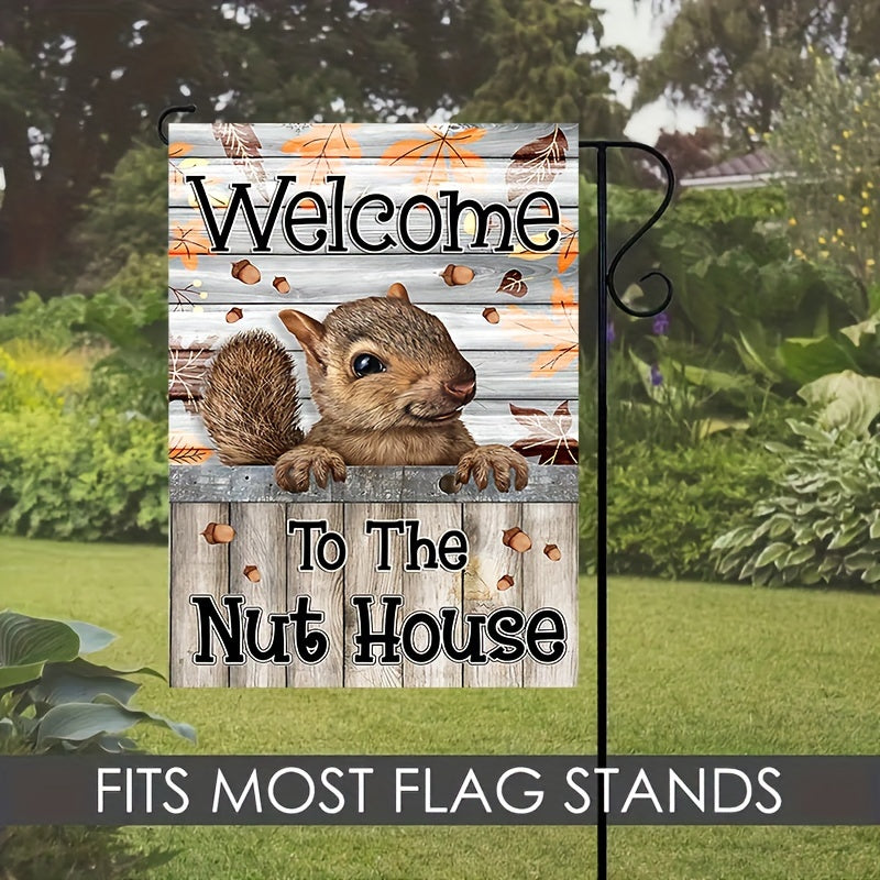 Welcome To The Nut House Flag Cute Squirrel Fall Garden Flag - image3