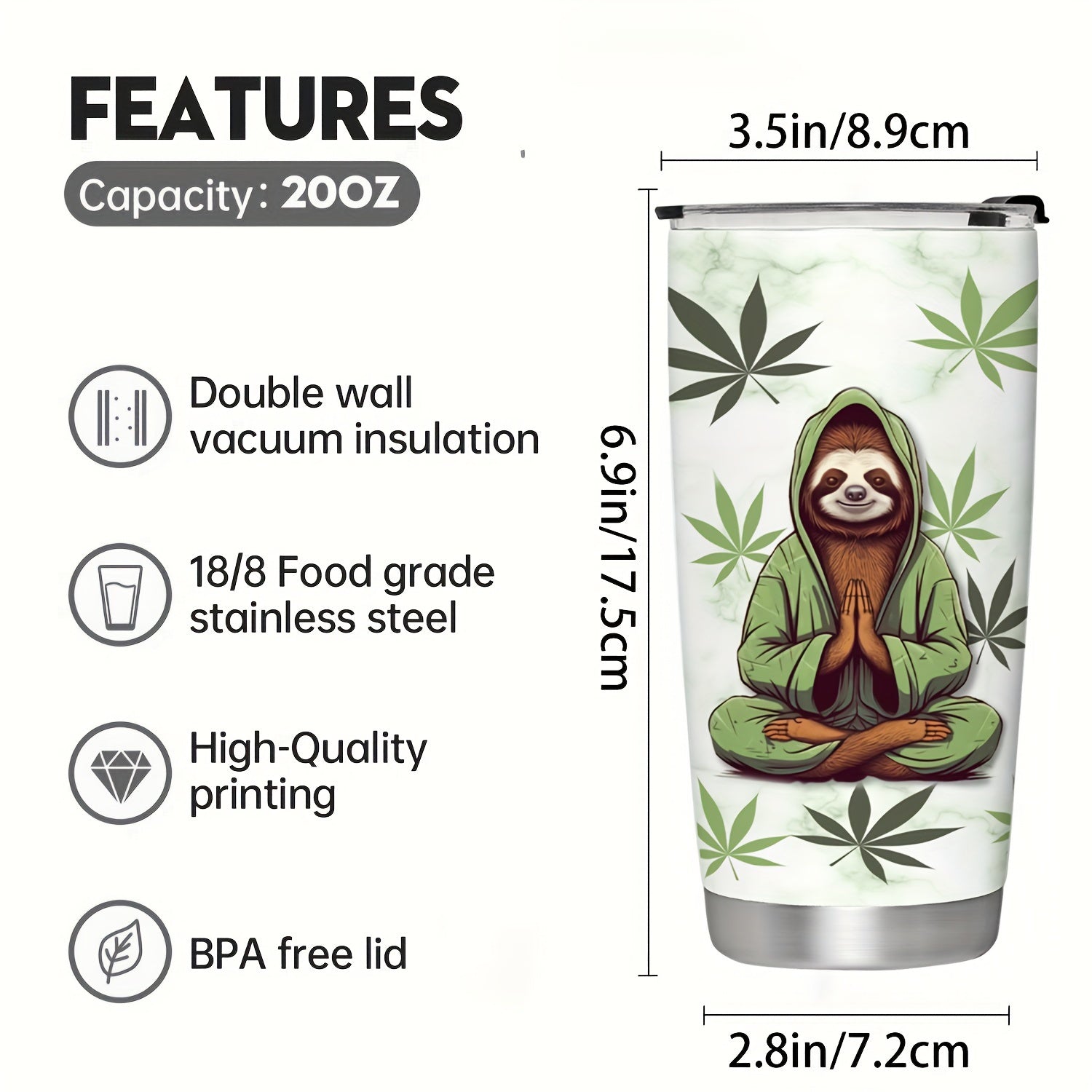 https://alittledisandat.com › products › 1pc-20oz-590ml-stainless-steel-sloth-tumbler-with-lid-and-straw-double-wall-vacuum-insulated-coffee-cup-floral-sloth-design-unique-birthday-gift-for-women-friends-teen-girls-girlfriend-sloth-lovers1716834968655 image5