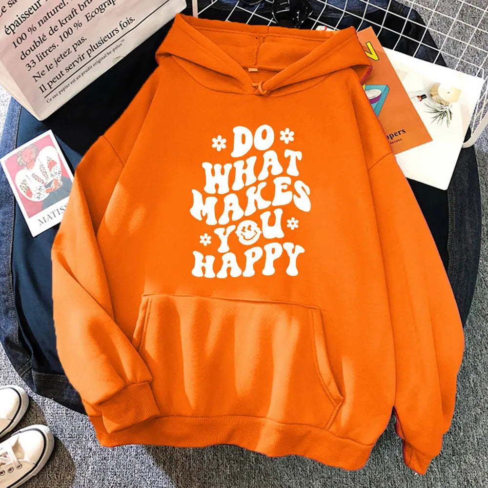 Do what makes you happy Printed Women's Hoodie's - Image #9