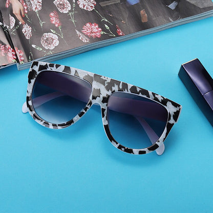 Oversized Sunglasses Women Unique Cow Colorful Retro Square Sunglasses