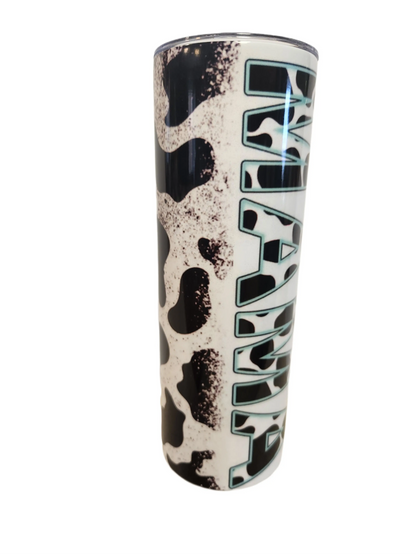 Custom Mama Cow print 20oz Tumbler - Image #2