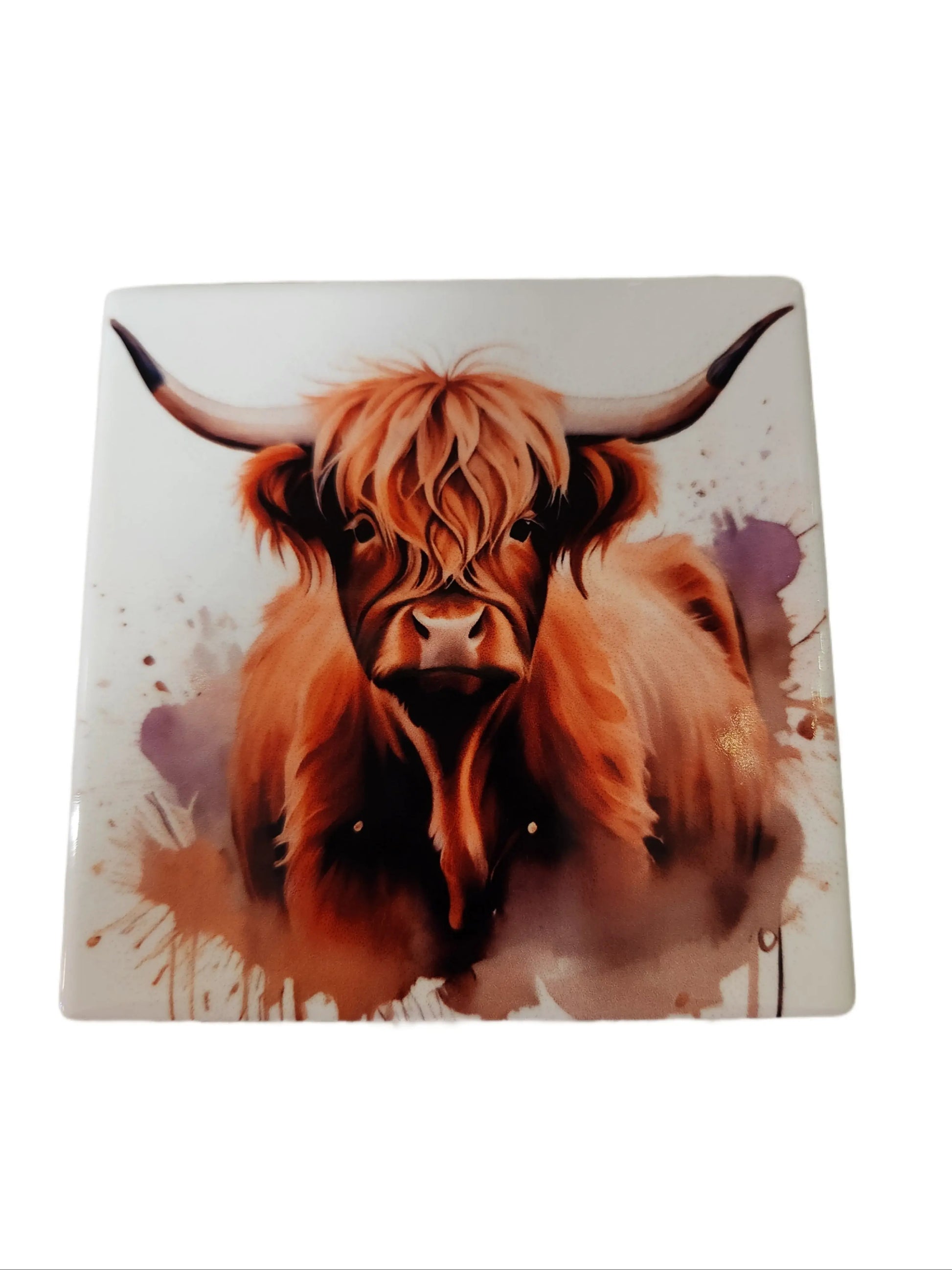 Watercolor Cute Heifer 4 inch Table Coasters - ALittleDisAnDat.com