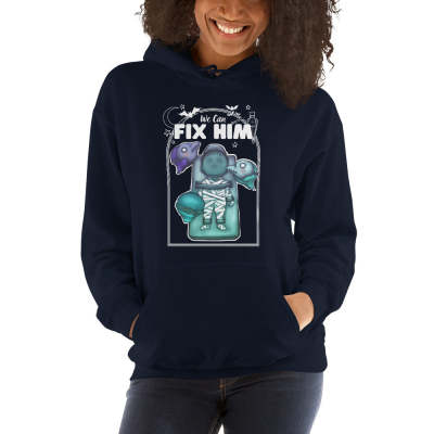 Black Women's Printed Cartoon Hoodie