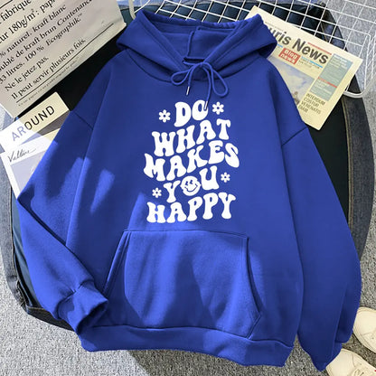 Do what makes you happy Printed Women's Hoodie's - Image #6