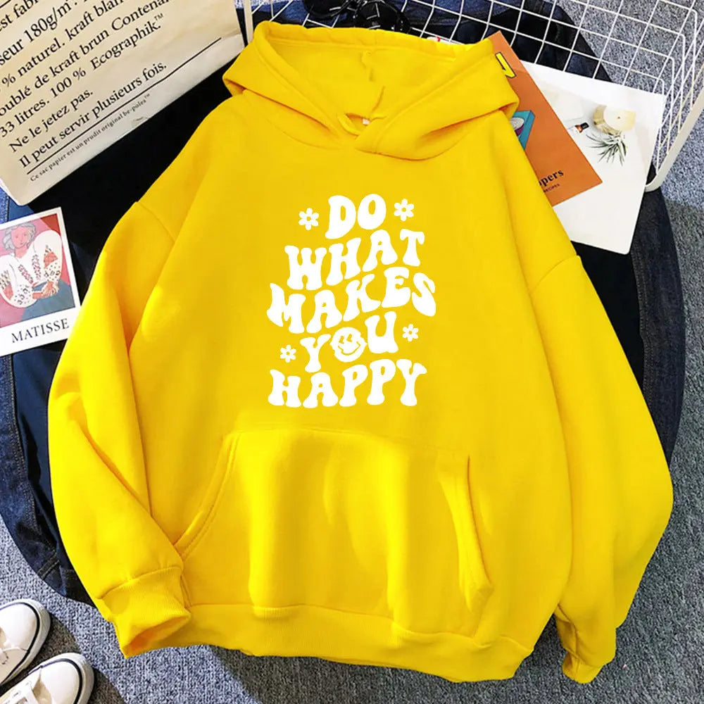 Do what makes you happy Printed Women's Hoodie's - Image #5