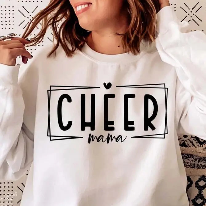 Cheerleading Mom Loose Casual Loose Round Neck Sweatshirt - Image #2