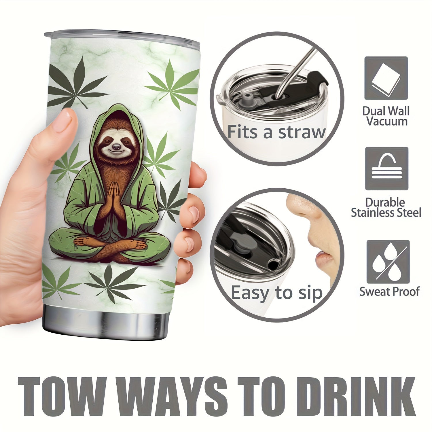 https://alittledisandat.com › products › 1pc-20oz-590ml-stainless-steel-sloth-tumbler-with-lid-and-straw-double-wall-vacuum-insulated-coffee-cup-floral-sloth-design-unique-birthday-gift-for-women-friends-teen-girls-girlfriend-sloth-lovers1716834968655 image2