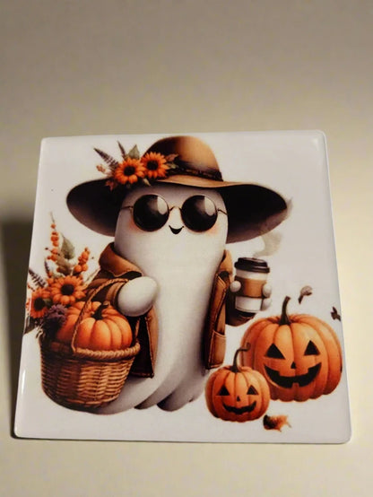 Boo scary fall time 4in Coasters - Image #3