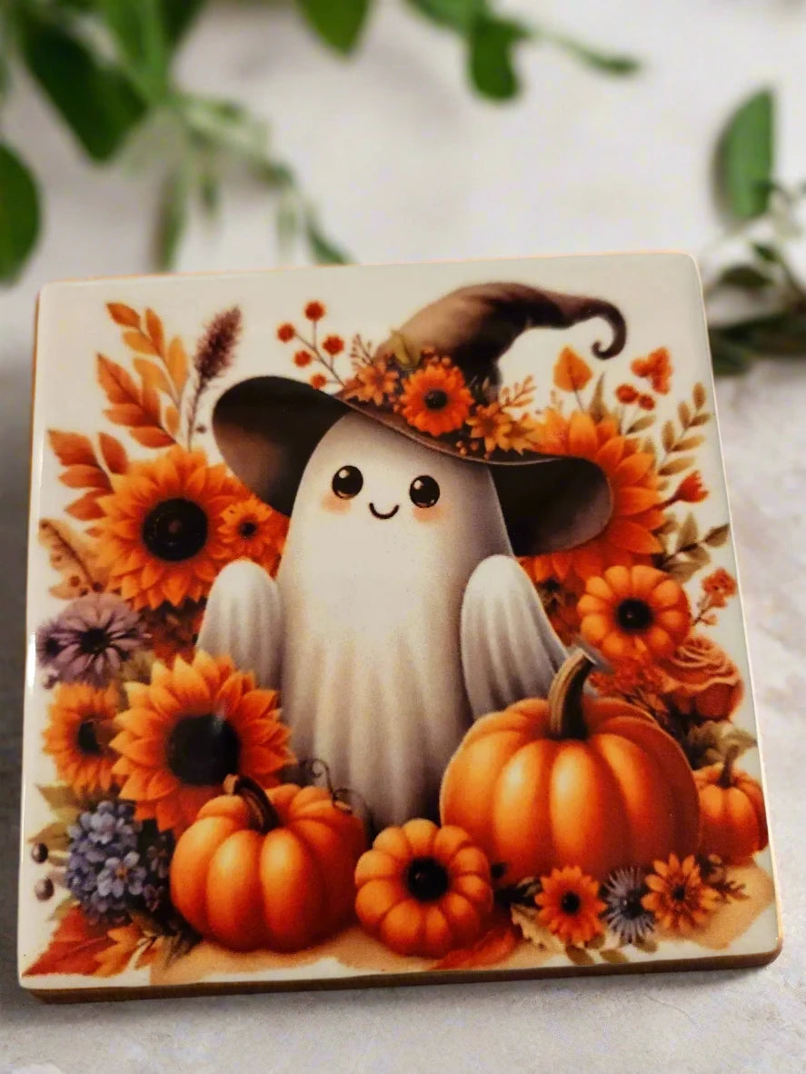 Boo scary fall time 4in Coasters - Image #6