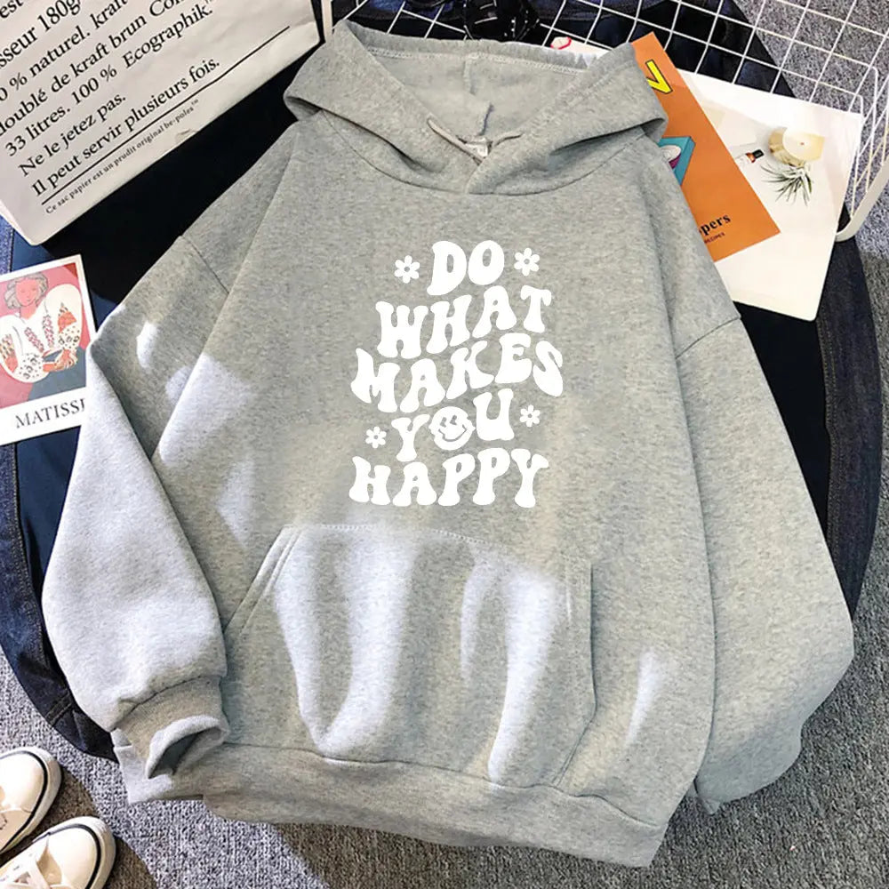 Do what makes you happy Printed Women's Hoodie's - Image #3