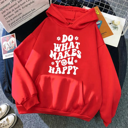 Do what makes you happy Printed Women's Hoodie's - Image #12