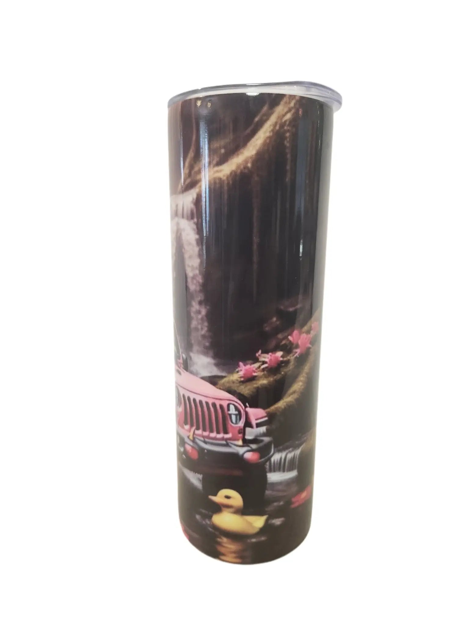 Pink Jeep w/ waterfall 20oz Tumbler - Image #4