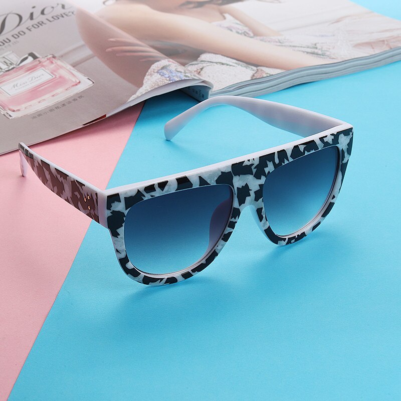 Oversized Sunglasses Women Unique Cow Colorful Retro Square Sunglasses