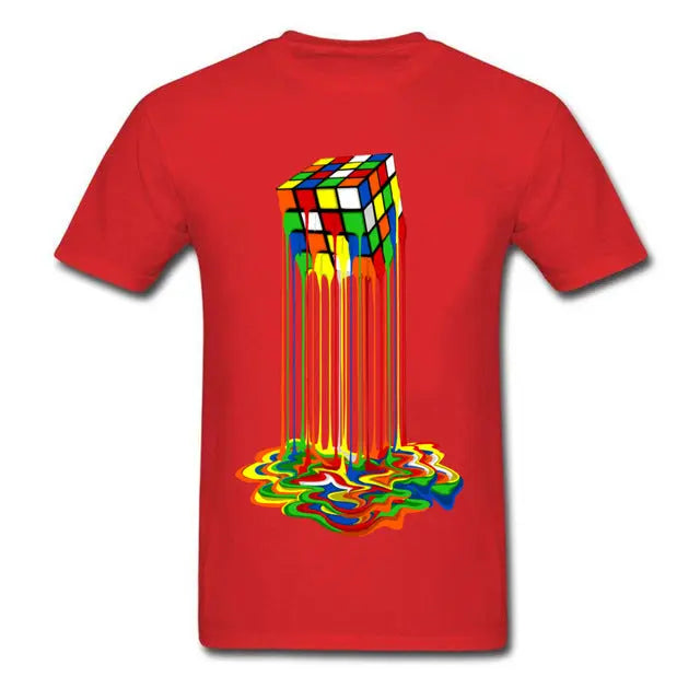 Good Quality Cube T-Shirts Rainbow Abstraction Cube Sheldon Cooper T Shirt A Little Dis An Dat