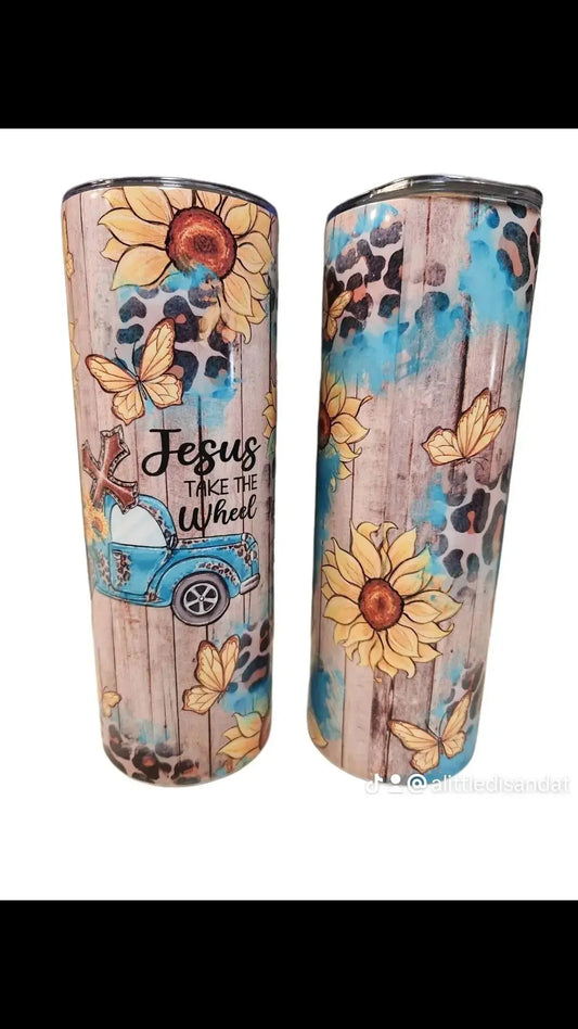 Jesus Take the wheel 20oz Tumblers - Image #1