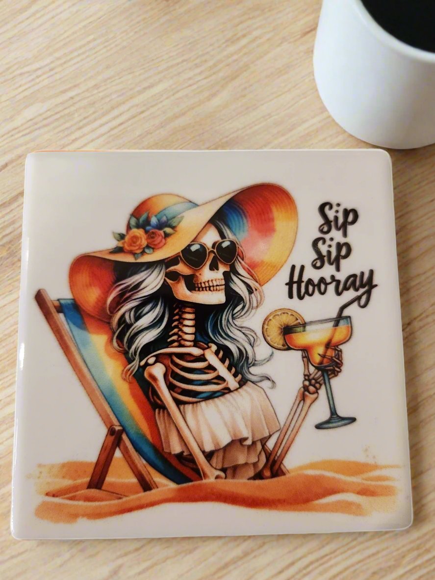 Skull life 4-inch table coasters 4