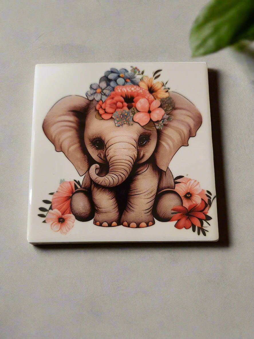 Elephant 4-inch table coasters 2