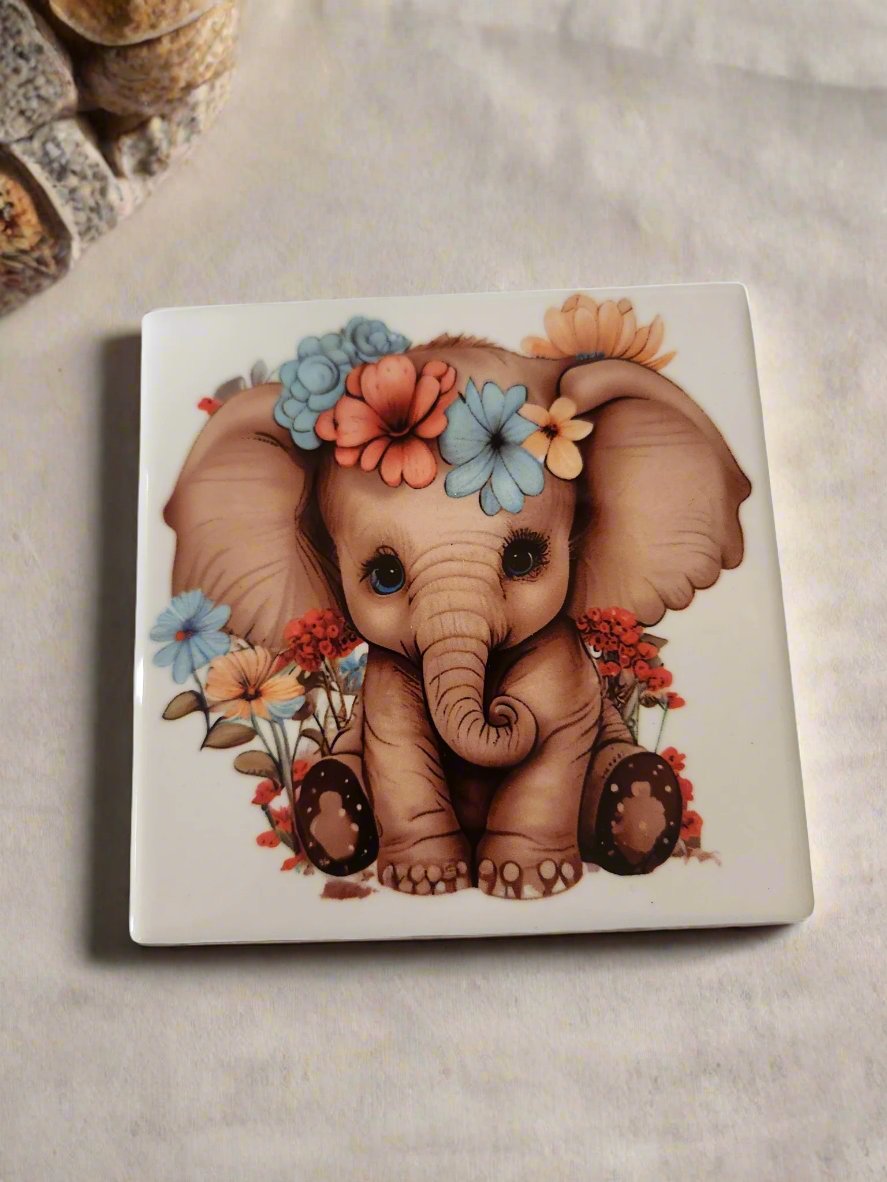 Elephant 4-inch table coasters 4