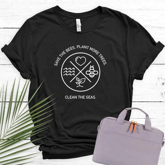 Women's Save the bee's sea's Tree's [short-sleeved T-shirts A Little Dis An Dat