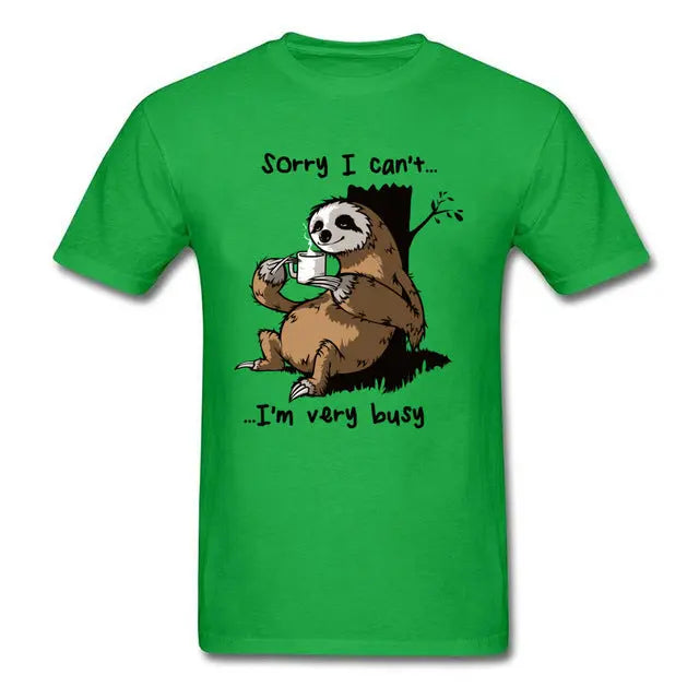 Very Busy Sloth T Shirt Men's - Image #11