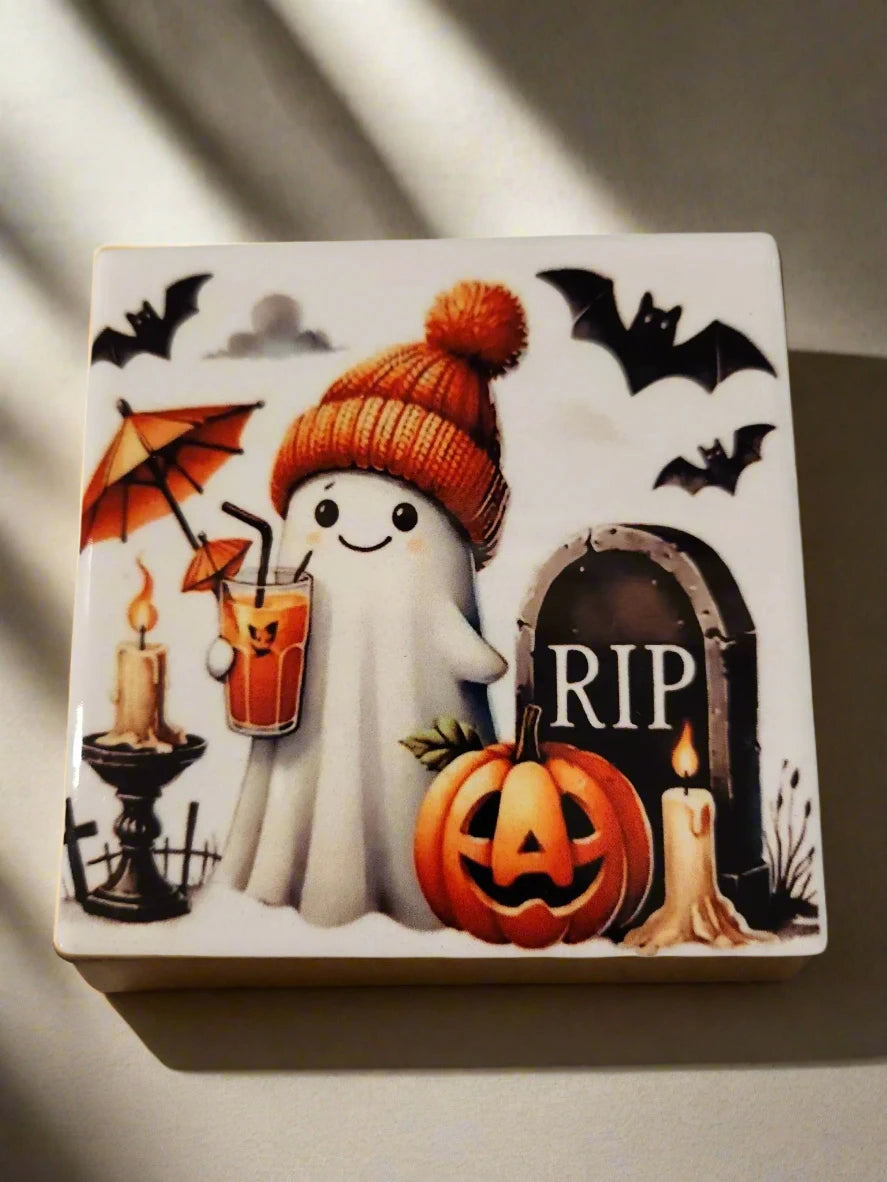 Boo scary fall time 4in Coasters - Image #4