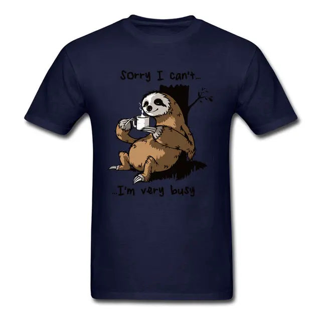 Very Busy Sloth T Shirt Men's - Image #1