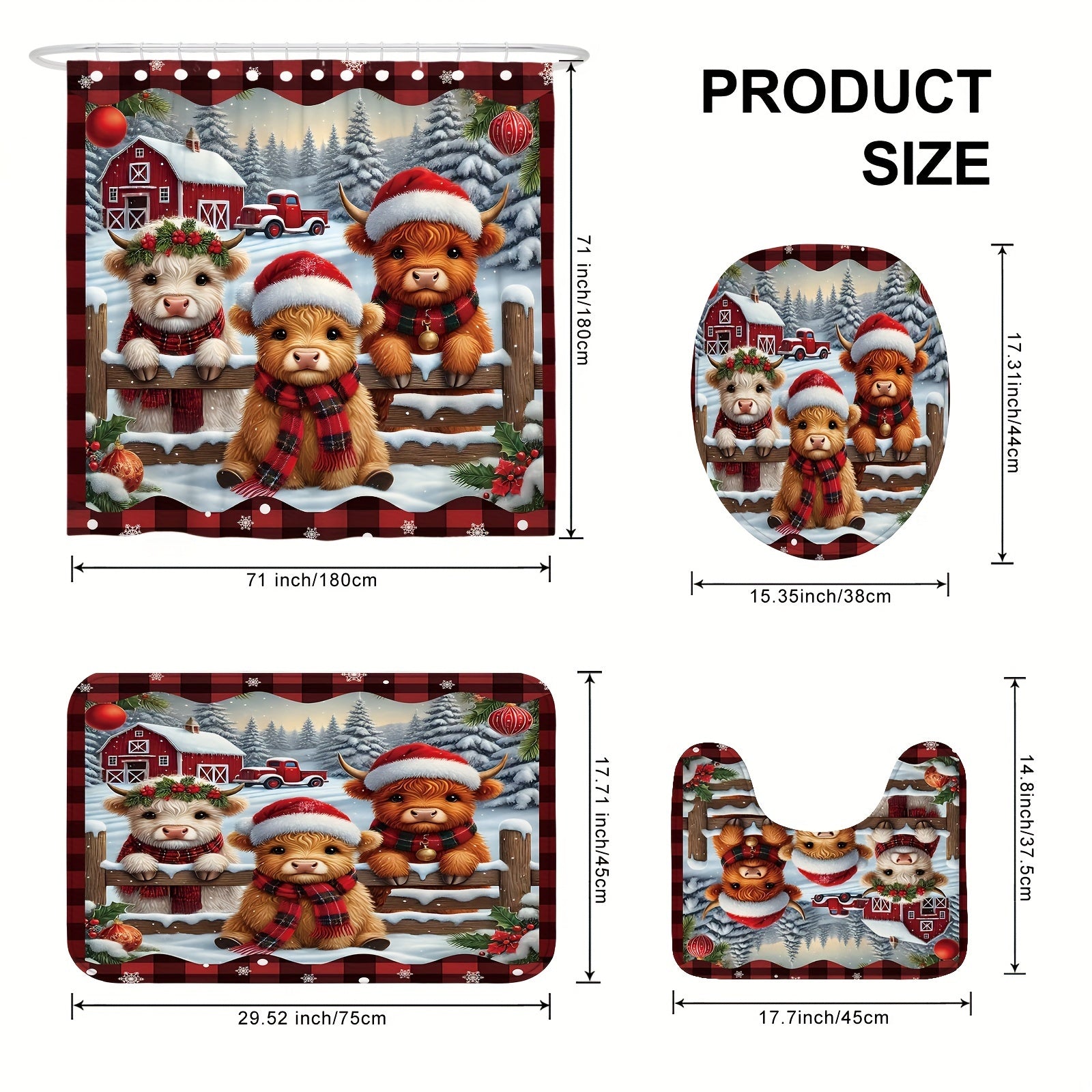 https://alittledisandat.com › products › festive-highland-cow-plaid-christmas-shower-curtain-set1728734127704 variants3