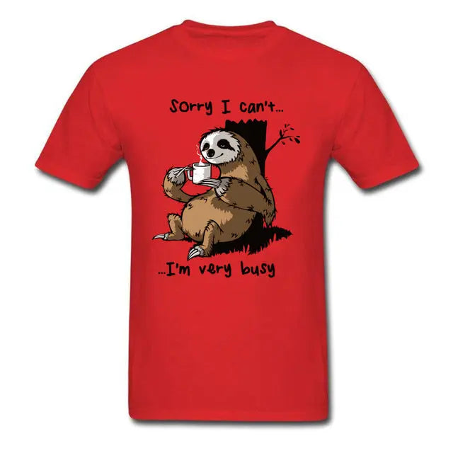 Very Busy Sloth T Shirt Men's - Image #7