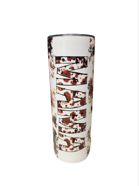 Custom 20oz cow hide Mama Tumbler - Image #1