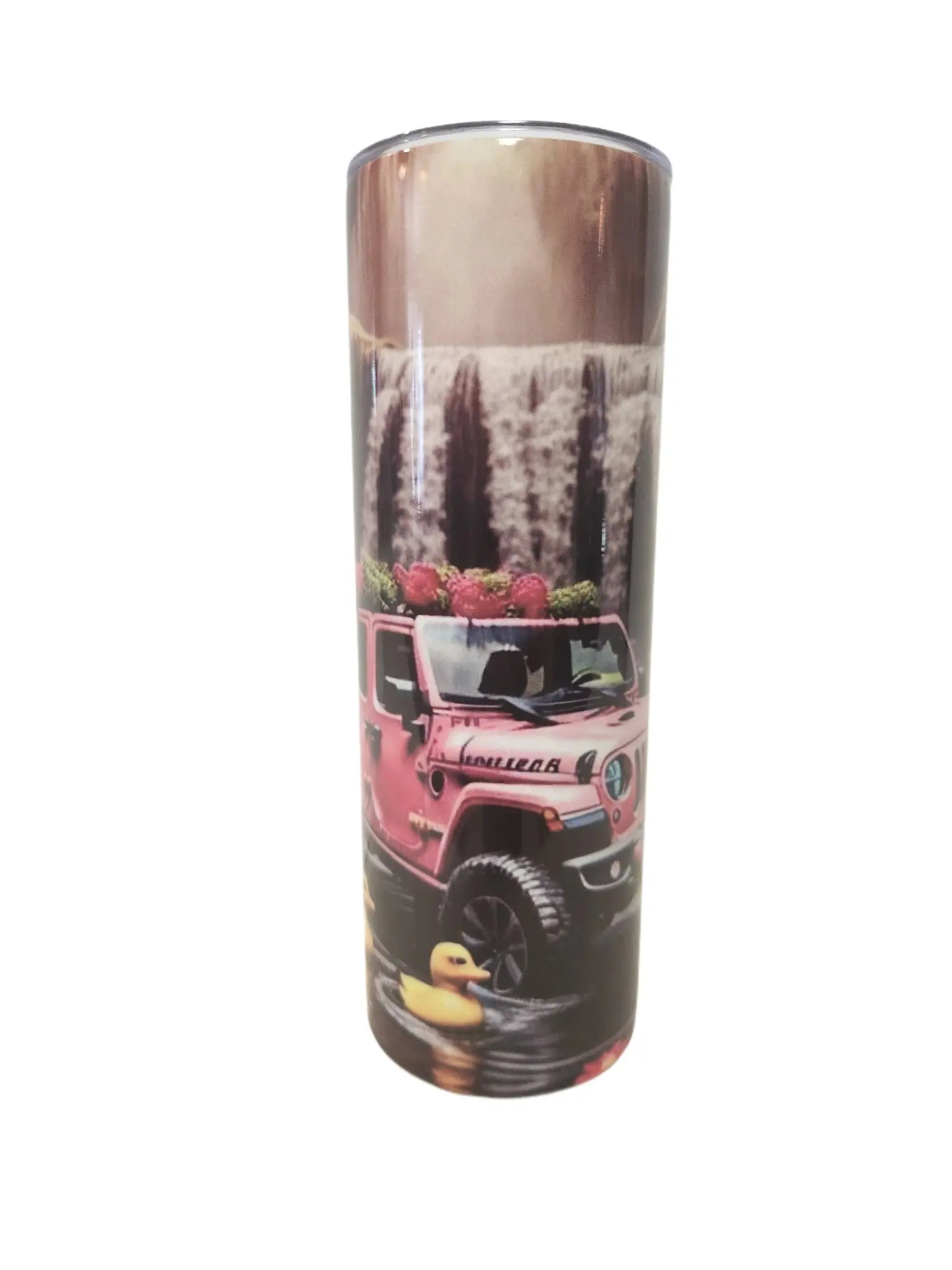 Pink Jeep w/ waterfall 20oz Tumbler - Image #1